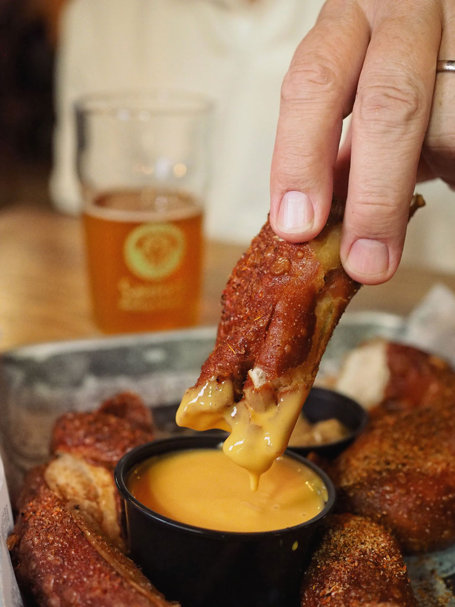 giant deep-fried SBC Pretzel 