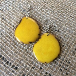 Yellow Tagua Nut Earrings