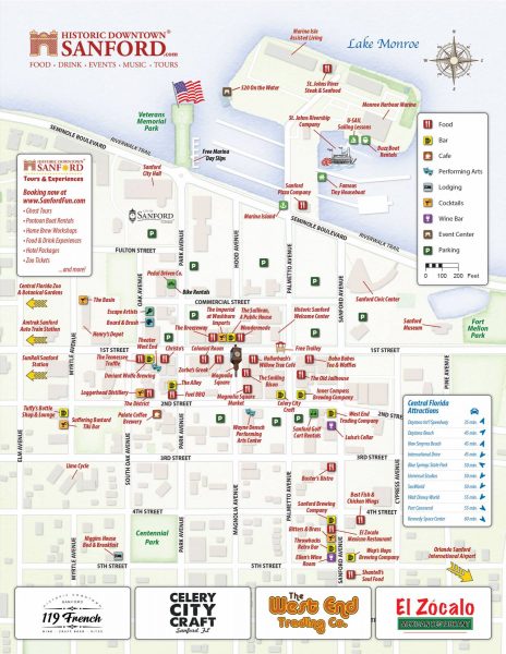 Map of Historic Downtown Sanford, Florida
