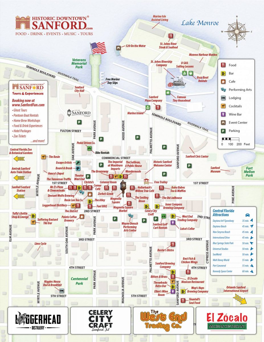 New Map of Historic Downtown Sanford in Fall 2019 Issue of Visitors