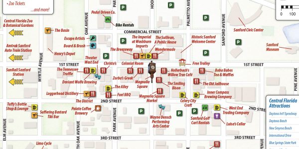 Map of Historic Downtown Sanford, Florida