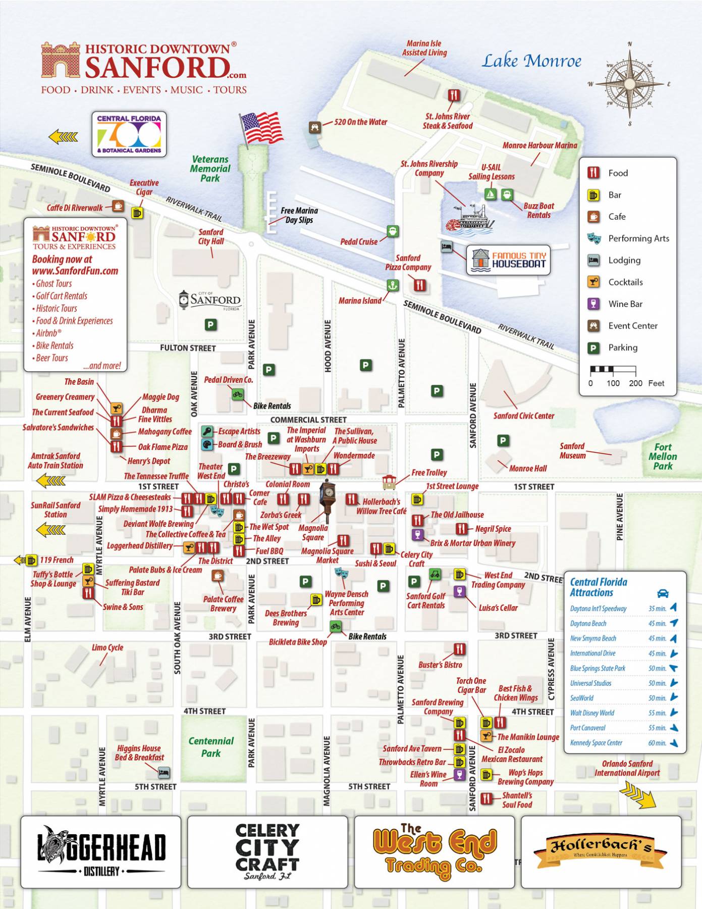 Map of Historic Downtown Sanford Florida