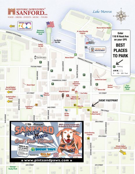 Pints n' Paws Parking Map