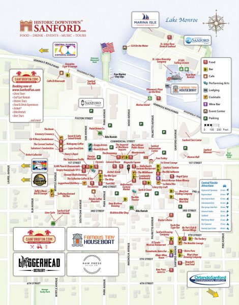 map of Historic Downtown Sanford Florida